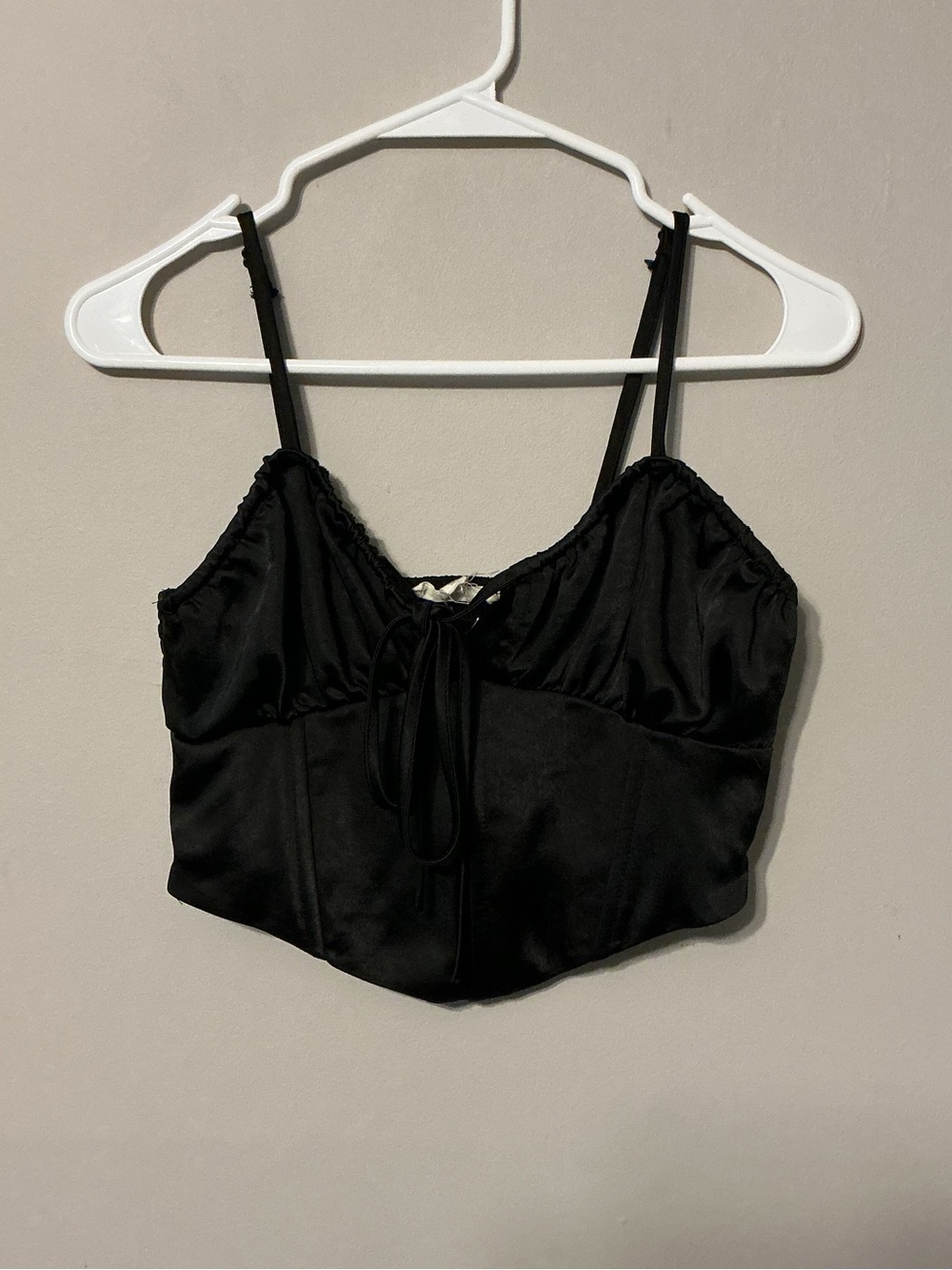La Hearts Black Smocked Corset Top